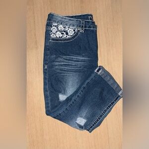 Rue21 Blue Jeans with Lace Detail